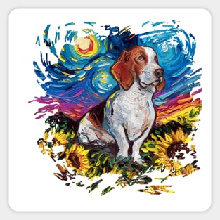 Basset Hound Night 2 (version 2) Sticker